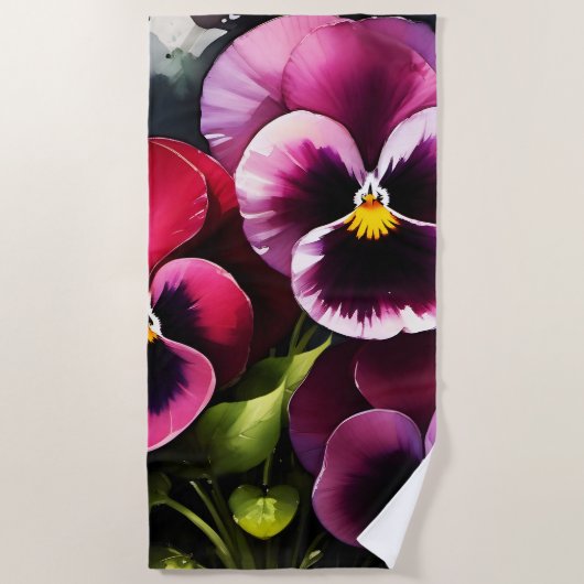  kastanjebruine daek rode slipjes waterverf schild strandlaken (Voorkant)