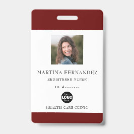 Kastanjebruine geregistreerde verpleegster foto ID Badge