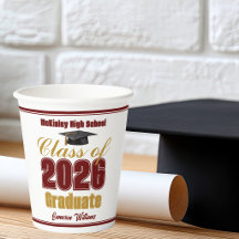 Kastanjebruine Gouden Afstudeerfeest Klas van 2026
