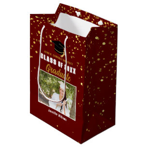 Kastanjebruine Gouden Universiteit Afstudeerfoto F Medium Cadeauzakje