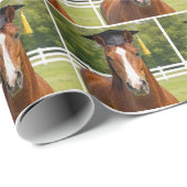 Kastanjebruine Paard Afgestudeerd Cadeaupapier (Rol Hoek)