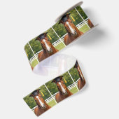 Kastanjebruine Paard Afgestudeerd Satijnen Lint (Achterkant)