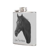 Kastanjebruine paardenportret heupfles (Links)