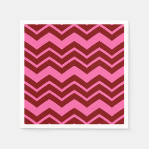 Kastanjebruine Rood Roze Chevron Zigzag Design  Servet