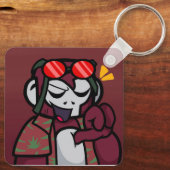 kastanjebruine sleutelhanger (Achterkant)