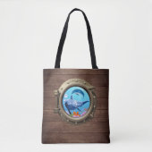 Kastanjedolfijn in de Indische Nautical Wood Ship  Tote Bag (Voorkant)