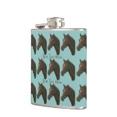 Kastanjeharing paardenportret heupfles (Links)