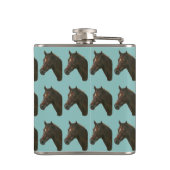 Kastanjeharing paardenportret heupfles (Achterkant)