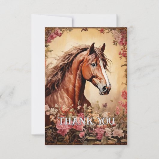 kastanjehengst bedankkaart (Voorkant)
