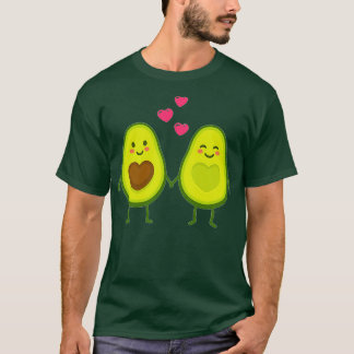 Kastanjekoppels van avocado's t-shirt