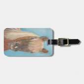 kastanjemeel met blonde mane equine art horse bagagelabel (Voorkant horizontaal)