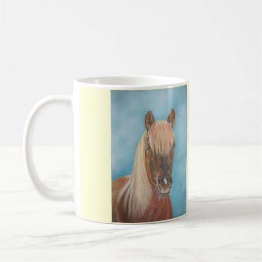kastanjemeel met blonde mane equine art horse koffiemok (Links)