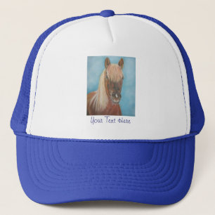 kastanjemeel met blonde mane equine art horse trucker pet