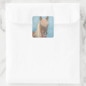 kastanjemeel met blonde mane equine art horse vierkante sticker (Tas)