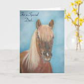 kastanjemeel met blonde mane equine horse dad kaart (Gele Bloem)