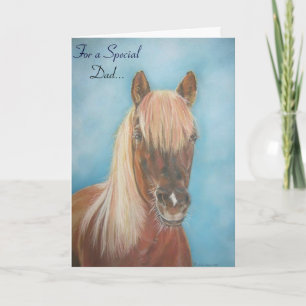 kastanjemeel met blonde mane equine horse dad kaart