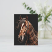 kastanjepaard briefkaart (Staand voorkant)