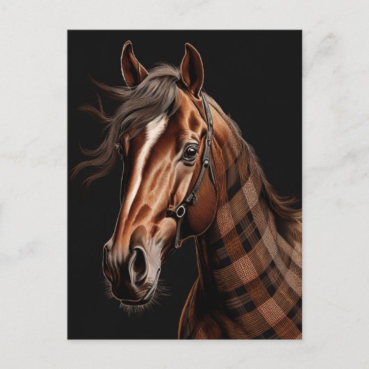 kastanjepaard briefkaart (Voorkant)