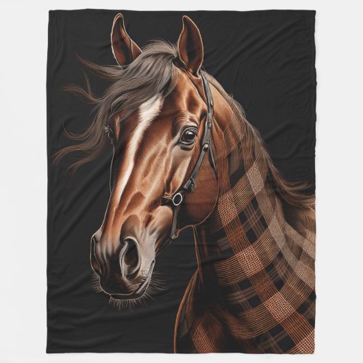 kastanjepaard fleece deken (Voorkant)
