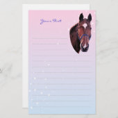 Kastanjepaarden met witsterschrijfpapier briefpapier (Voorkant / Achterkant)