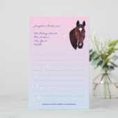 Kastanjepaarden met witsterschrijfpapier briefpapier (Staand voorkant)