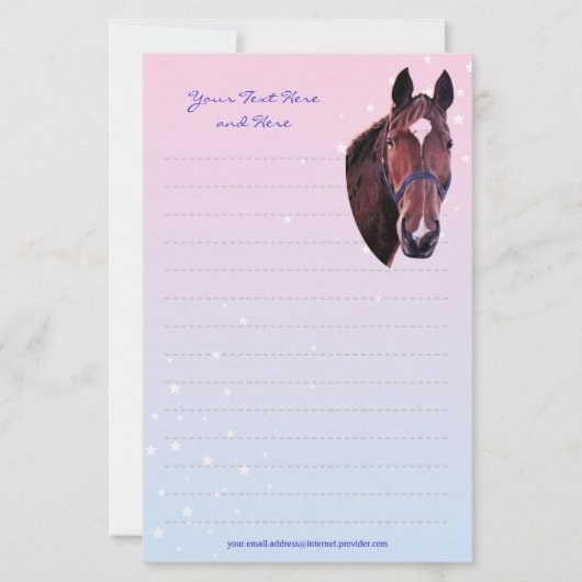 Kastanjepaarden met witsterschrijfpapier briefpapier (Voorkant)