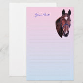 Kastanjepaarden met witsterschrijfpapier briefpapier (Voorkant / Achterkant)