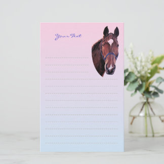 Kastanjepaarden met witsterschrijfpapier briefpapier