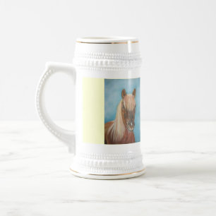 kastanjeparen met blonde mane equine art bierpul