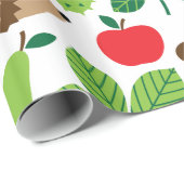 Kastanjes en egel naadloos patroon cadeaupapier (Rol Hoek)