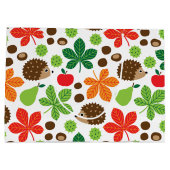 Kastanjes en egel naadloos patroon groot cadeauzakje (Achterkant)