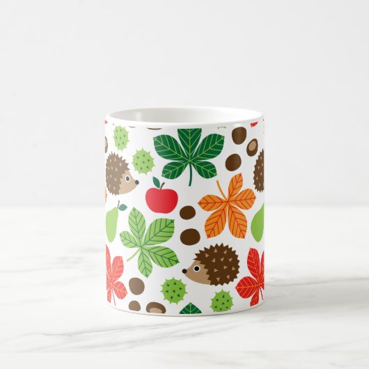 Kastanjes en egel naadloos patroon koffiemok (Center)