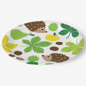 Kastanjes en egel naadloos patroon papieren bordje (Gekanteld)