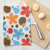 Kastanjes en egel naadloos patroon theedoek (Quarter Fold)