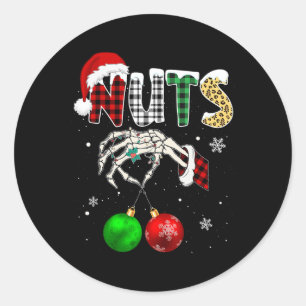Kastanjes Kerstmis Borst Noten Xmas Paar Matchin Ronde Sticker
