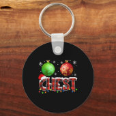 Kastanjes Leuke Bijpassende Koppels Kerstverlichti Sleutelhanger (Voorkant)
