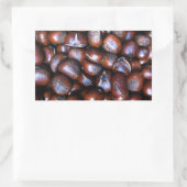 Kastanjes Rechthoekige Sticker (Tas)