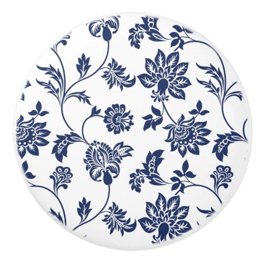 Kastdroog / Keramische deurknoppen - Frans blauw/w Keramische Knop (Voorkant)