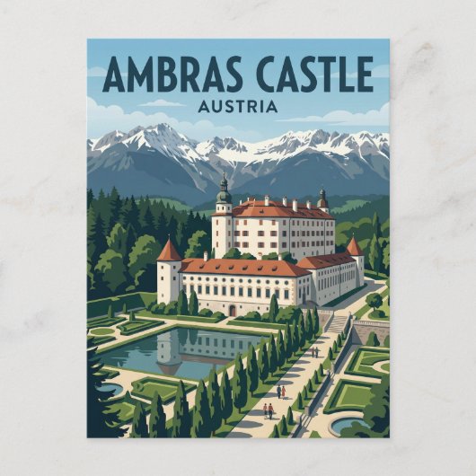 Kasteel Ambras Oostenrijk Briefkaart (Voorkant)