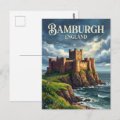 Kasteel Bamburgh Engeland Briefkaart (Voorkant / Achterkant)