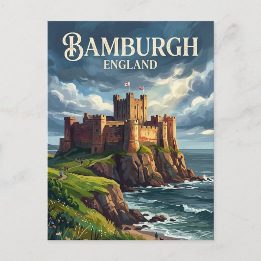 Kasteel Bamburgh Engeland Briefkaart (Voorkant)