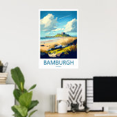 Kasteel Bamburgh Engeland Reisposter 1 Poster (Thuiskantoor)