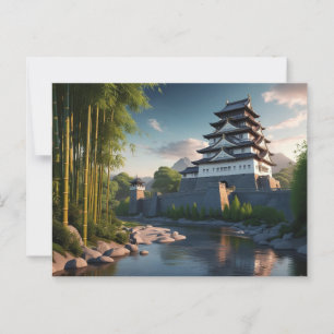Kasteel bij de stille rivier briefkaart