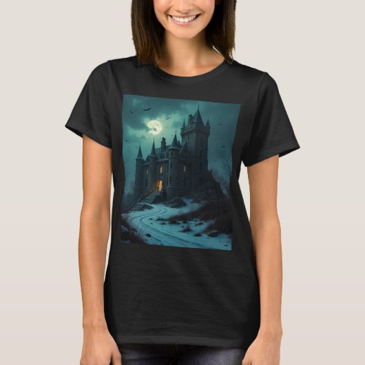 Kasteel bij Twilight 🌩️ T-shirt (Voorkant)