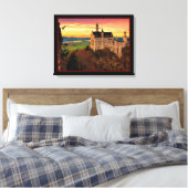 Kasteel bij zonsondergang canvas afdruk (Insitu (Slaapkamer))