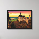 Kasteel bij zonsondergang canvas afdruk (Voorkant)
