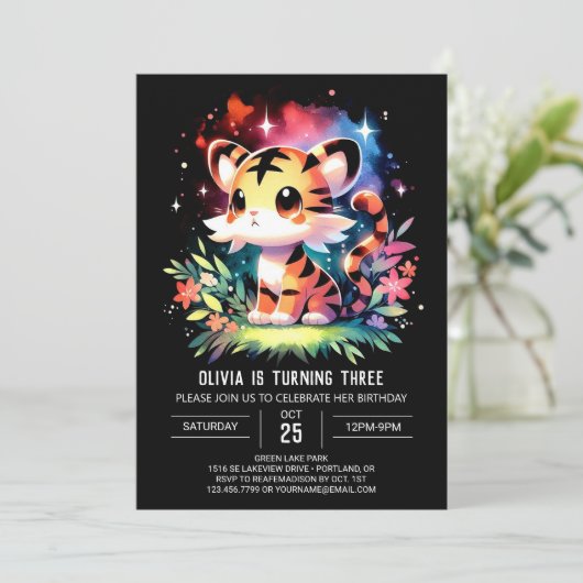 Kasteel Boho Tiger Verjaardag Kaart (Staand voorkant)