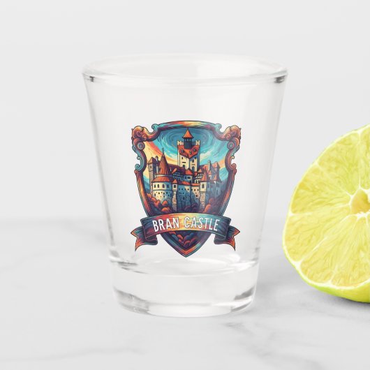 Kasteel Bran Roemenië Modern Shot Glas (Voorkant)