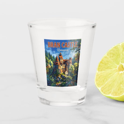 Kasteel Bran Roemenië Shot Glas (Voorkant)
