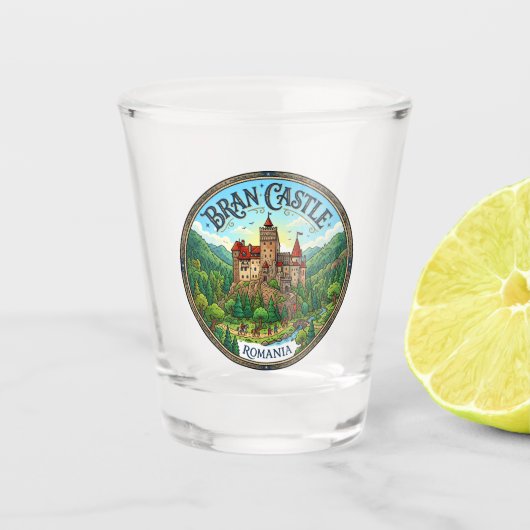 Kasteel Bran Roemenië Shot Glas (Voorkant)